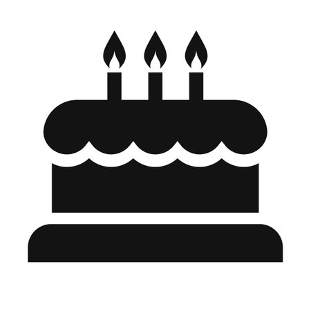 Birthday cake vector icon isolated on white backgroundのイラスト素材