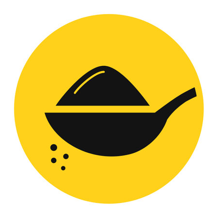 Spoon vector icon, salt or sugar symbol on white backgroundのイラスト素材