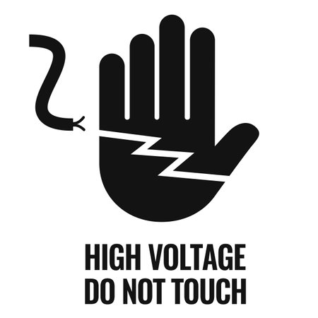 Electrical naked wire warning sign, do not touch, electric shock hazardのイラスト素材