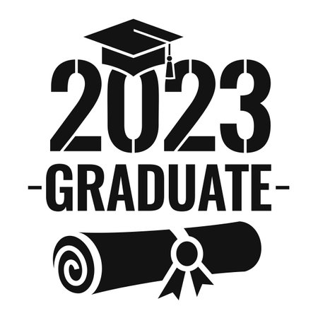 Graduate 2023 vector sign on white backgroundのイラスト素材