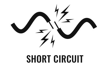 Short circuit vector icon on white backgroundのイラスト素材