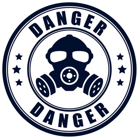 Danger warning vector sign on white backgroundのイラスト素材