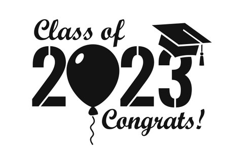 Class of 2023 graduation symbol on white backgroundのイラスト素材