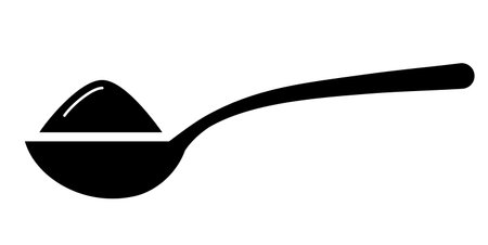 Sugar spoon icon, side view vector illustration isolated on white backgroundのイラスト素材