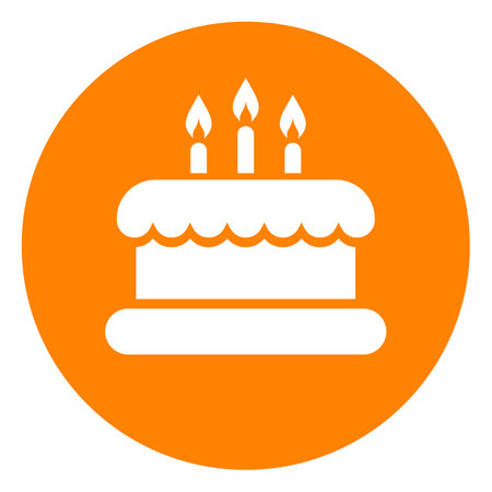 Birthday cake vector icon isolated on white backgroundのイラスト素材