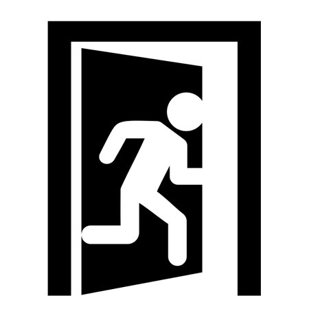 Door exit vector sign on white backgroundのイラスト素材