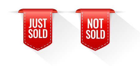 Just sold and Not sold vector tags isolated on white backgroundのイラスト素材