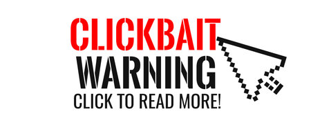 Clickbait warning banner on white backgroundのイラスト素材