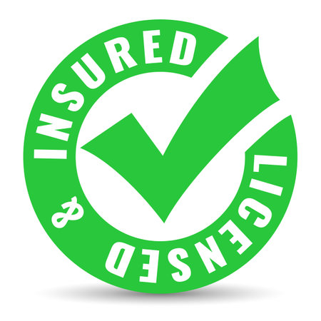 Licensed and insured vector business icon on white backgroundのイラスト素材