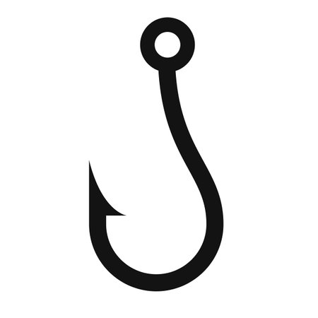 Hook vector silhouette icon on white backgroundのイラスト素材
