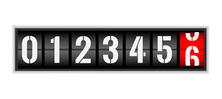 Counter with numbers, odometer vector design on white backgroundのイラスト素材
