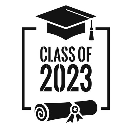 Class of 2023 graduation symbol on white backgroundのイラスト素材