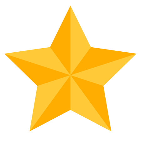 Gold rating star vector icon on white backgroundのイラスト素材