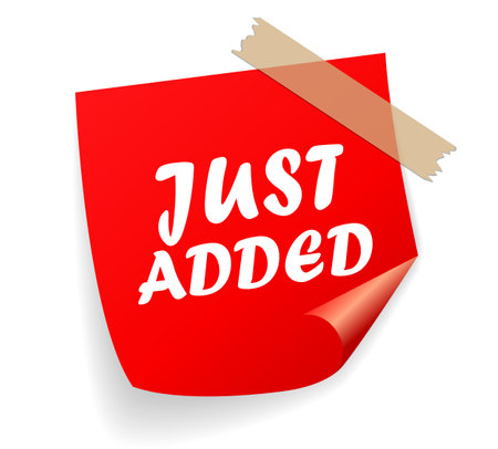 Just added new product sticker isolated on white backgroundのイラスト素材