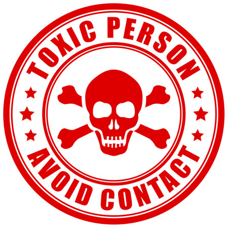 Toxic person warning sign, keep away and avoid contactのイラスト素材