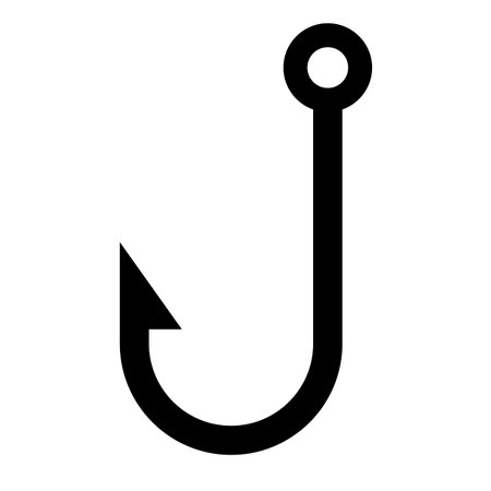 Fishing hook vector icon isolated on white backgroundのイラスト素材