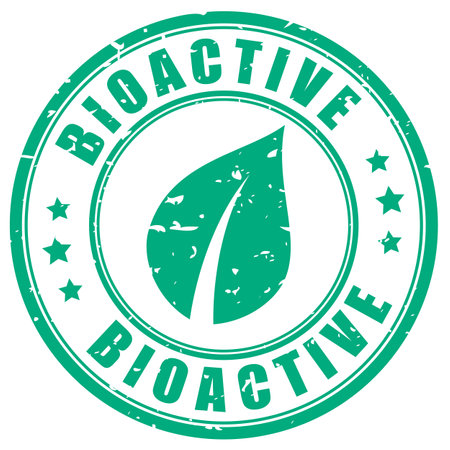 Bioactive rubber stamp isolated on white backgroundのイラスト素材