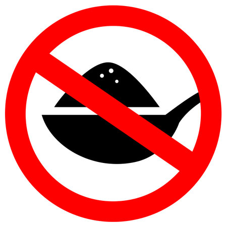 No sugar or salt forbidden sign isolated on white backgroundのイラスト素材