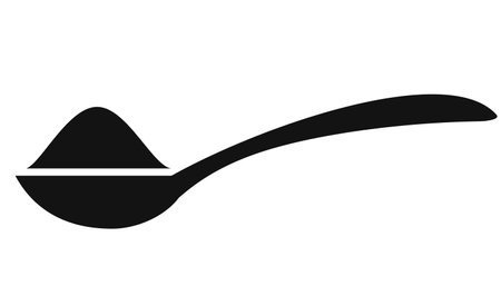 Full spoon vector icon, side view silhouette on white backgroundのイラスト素材