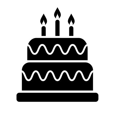 Birthday cake vector icon isolated on white backgroundのイラスト素材