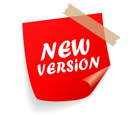 New version red vector sticker on white backgroundのイラスト素材