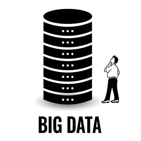Big data vector icon isolated on white backgroundのイラスト素材