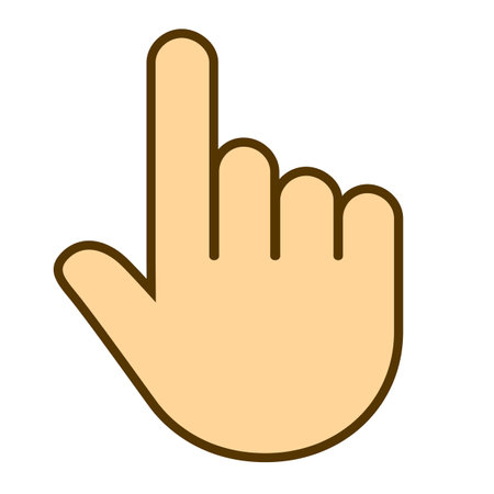 Hand with pointing finger vector cartoon on white backgroundのイラスト素材
