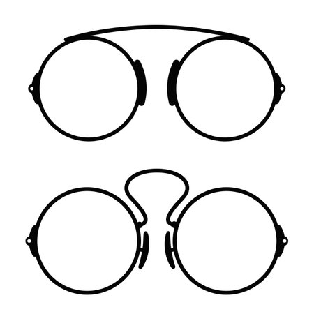 Retro style eyeglasses, vector icon on white backgroundのイラスト素材