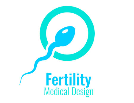 Fertility icon design with sperm, vector medical pictogram on white backgroundのイラスト素材
