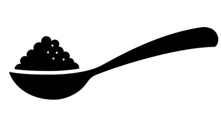 Spoon with porridge, healthy breakfast vector icon on white backgroundのイラスト素材