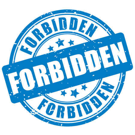 Ink rubber forbidden stamp isolated on white backgroundのイラスト素材