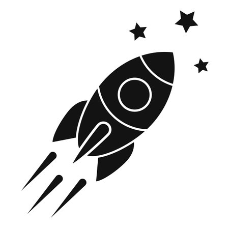 Rocket icon, space ship vector pictogram isolated on white backgroundのイラスト素材