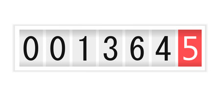Numerical counter, vector display with numbers on white backgroundのイラスト素材