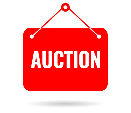 Auction vector sign on white backgroundのイラスト素材