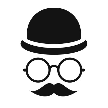 Old fashioned man vector icon on white backgroundのイラスト素材