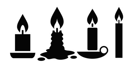 Candle vector icon isolated on white backgroundのイラスト素材
