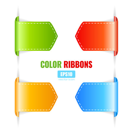 Bookmark vector ribbon, web design elements on white backgroundのイラスト素材