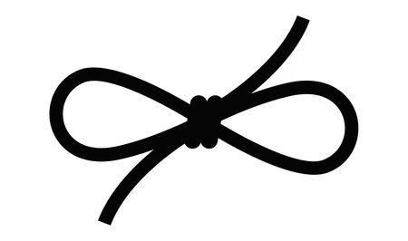 String bow vector line icon isolated on white backgroundのイラスト素材