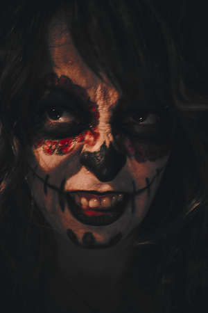 Model make up as a Day of dead celebrationの写真素材