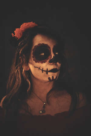 Model make up as a Day of dead celebrationの写真素材