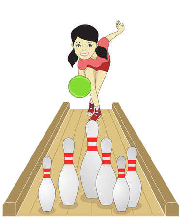 bowling girlのイラスト素材