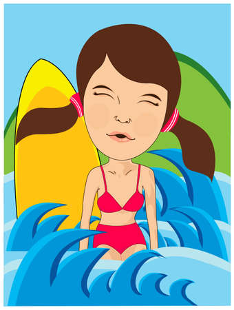 swim girlのイラスト素材