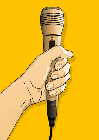 holding a microphoneのイラスト素材