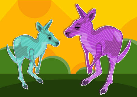 kangaroo imaginationのイラスト素材