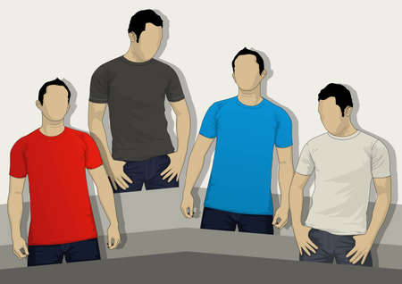  man t-shirt modelのイラスト素材