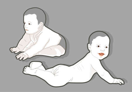  white babyのイラスト素材