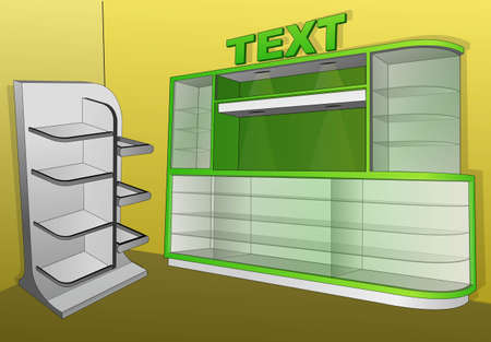  a place to store goods to be exhibitedのイラスト素材