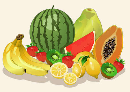  a refreshing fruitのイラスト素材