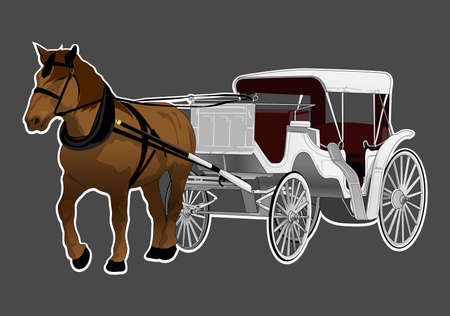  horse carriagのイラスト素材