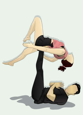 acro yogaのイラスト素材